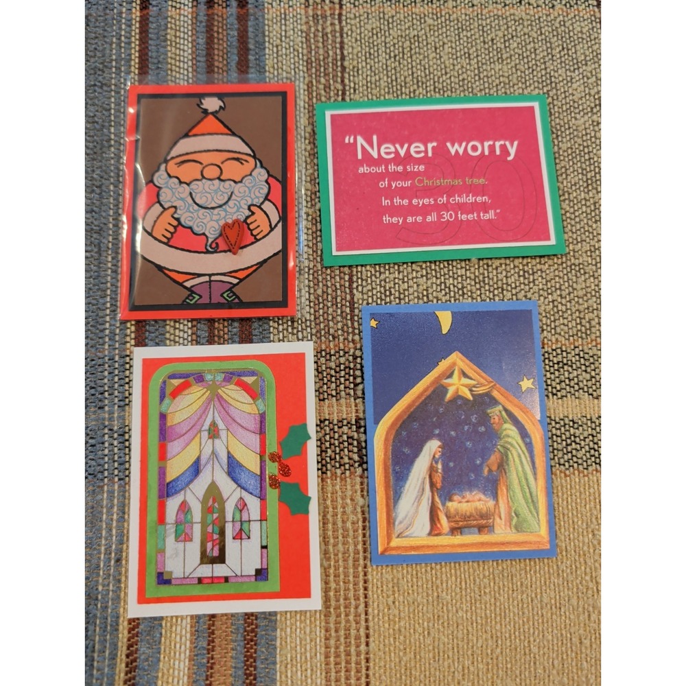 4 Barbara Patik Artist Trading Cards Handmade Christmas Holiday New York ATC